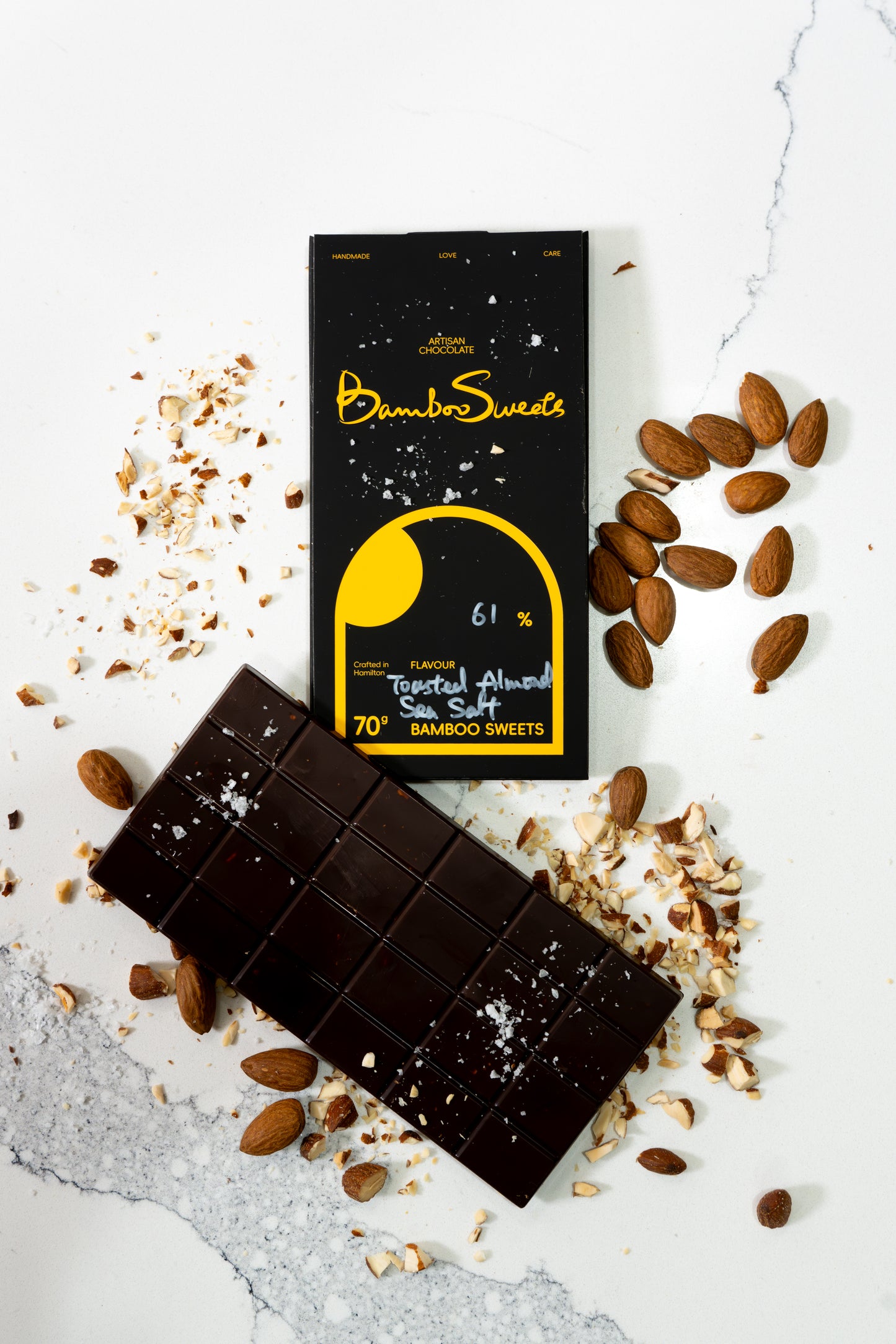 Toasted Almond&Sea Salt 62%Dark Chocolate(Vegan)
