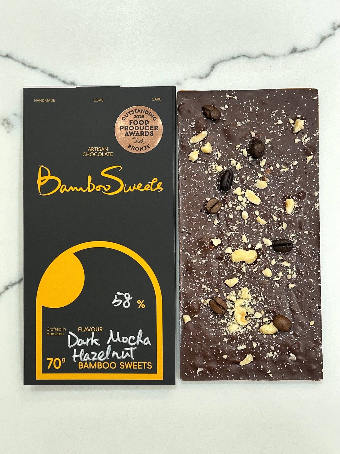 Dark Mocha Hazelnut 58%Organic Single-Origin Dark Chocolate(Vegan)